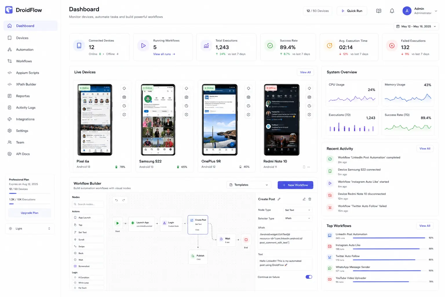 DroidFlow Android automation platform